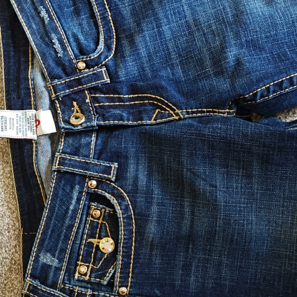 True Religion Jeans Med Lovest Disco Billy Blue Sz 29 - Picture 5 of 8